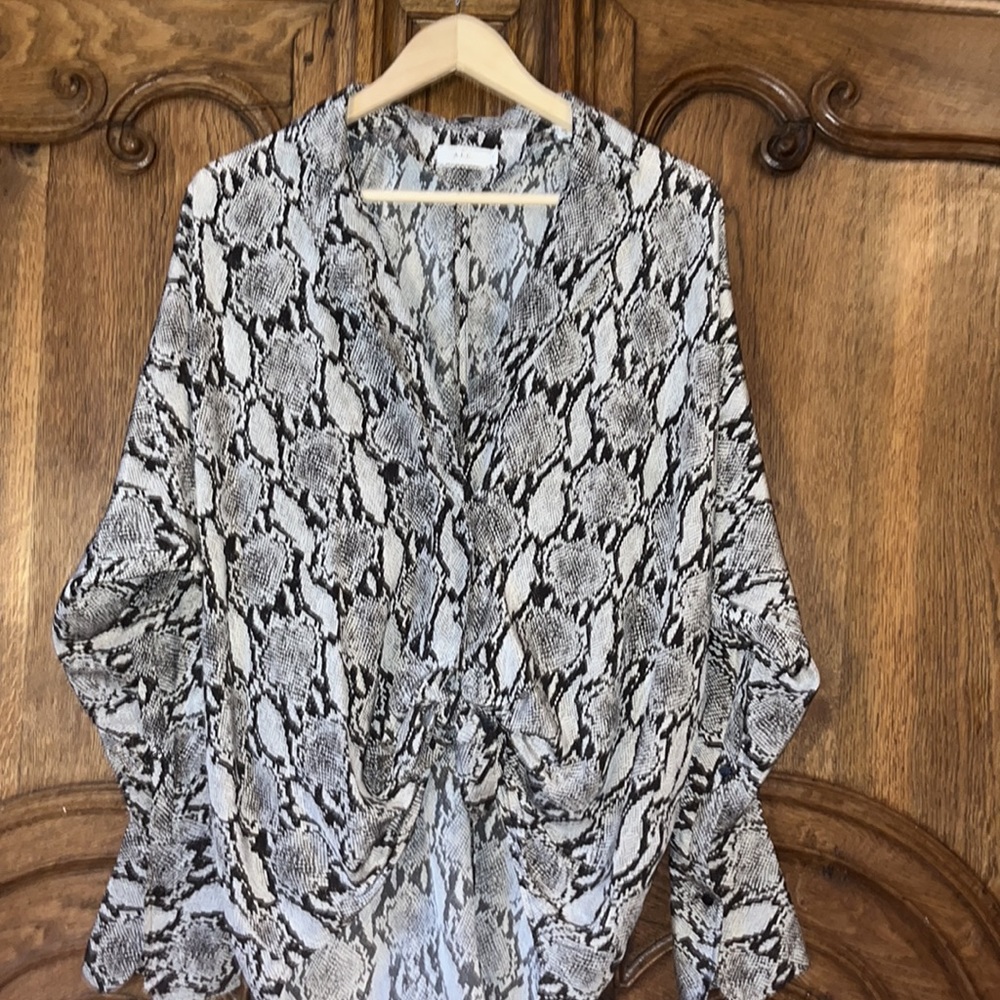 A.L.C. Silk Python Snakeskin Print Top - image 8